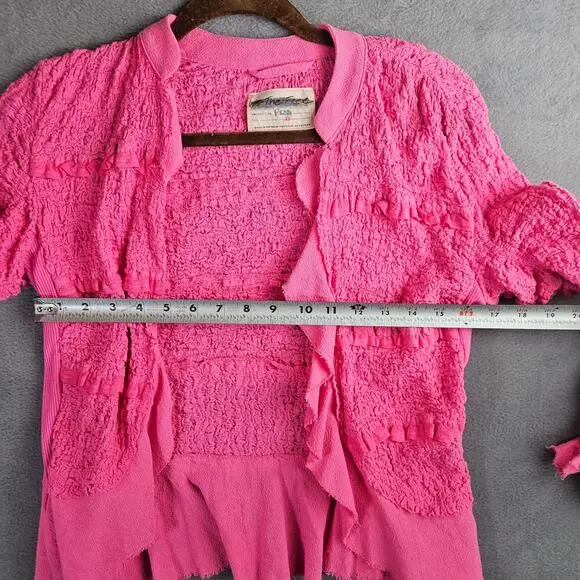 We The Free Pink Textured Ruffle Demi Lace Jacket Size XS - Picture 4 of 8